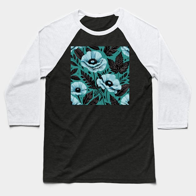 Poppy Flower Baseball T-Shirt by Jenni Arts